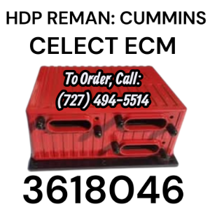 3618046-HDP Reman: Cummins Celect ECM ($1695 +$600 Refundable Core Deposit =$2295) 1 Year Warranty on ECM only.   To Order, Call: 727-494-5514 USA HDP Reman Cummins Celect ECM 3618046, 3618046RX, 3618046-RX, N14 ECM Repair, M11 ECM Repair, L10 ECM Repair, 3618046 ecm repair, 3618046rx ecm repair, 3618046-rx ecm repair, 
