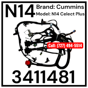 3411481 Cummins® Wiring N14 CelectPlus Engine Harness (N14 Injector Harness & N14 Sensor Harness Combined)  To Order, Call 727-494-5514  3411481, Cummins N14, N14, CelectPlus, Celect Plus, Select, Select Plus, Cummins N14 Engine Harness